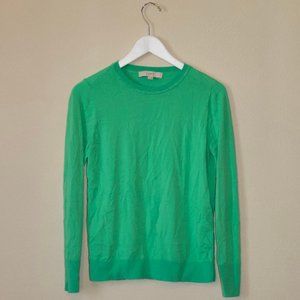LOFT crew neck bright green sweater